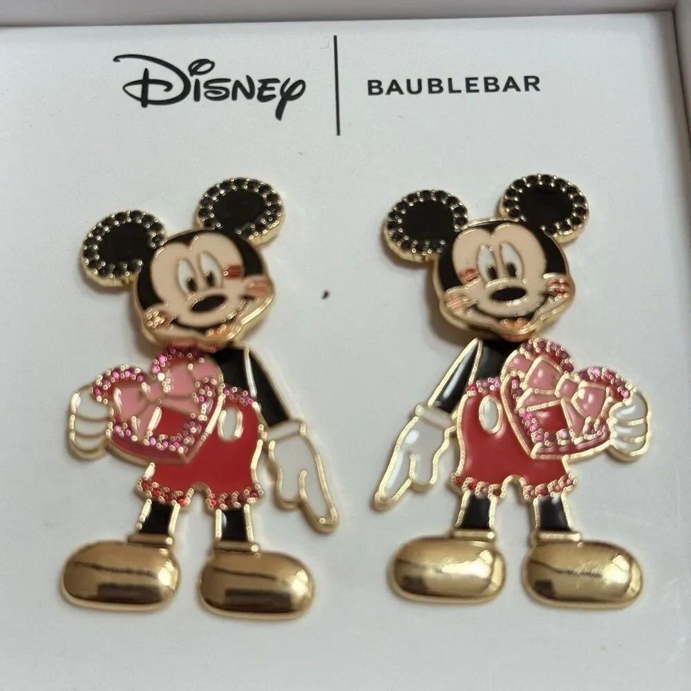 Disney x BAUBLEBAR Kissed Mickey Mouse 3D Drop Moveable Earrings Valentines Day